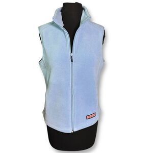 Vineyard Vines Light Blue‎ Fleece Vest Zip-Up Outdoor Casual Preppy Womens Med
